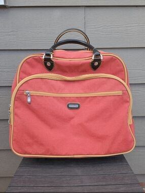 BAGGALLINI TRAVEL BAG LUGGAGE ROLLING CARRY ON Suitcase Weekender Orange Rust